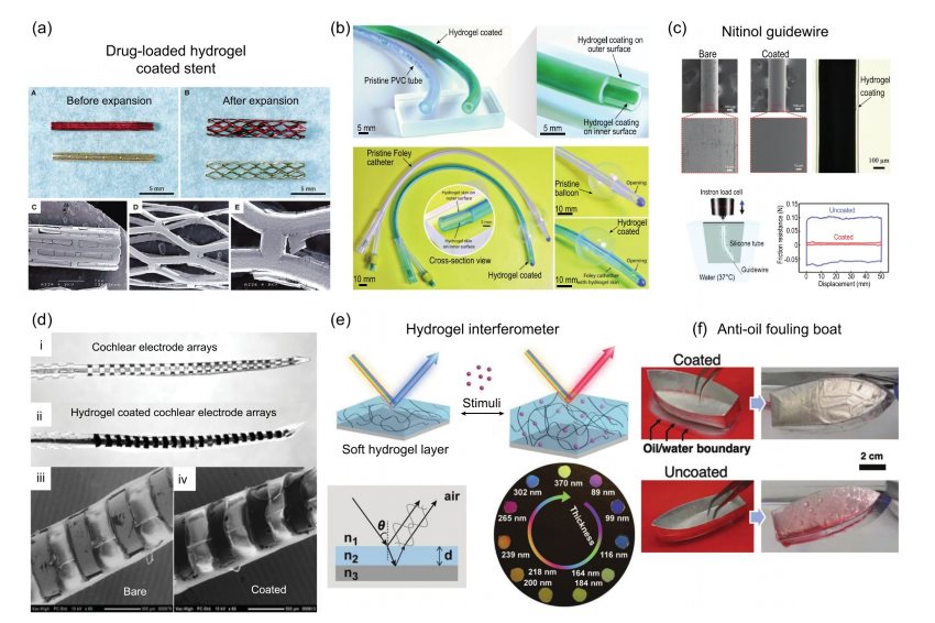Applications of hydrogels coating.