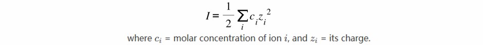 Ionic strength calculation formula. (STEMart Original)