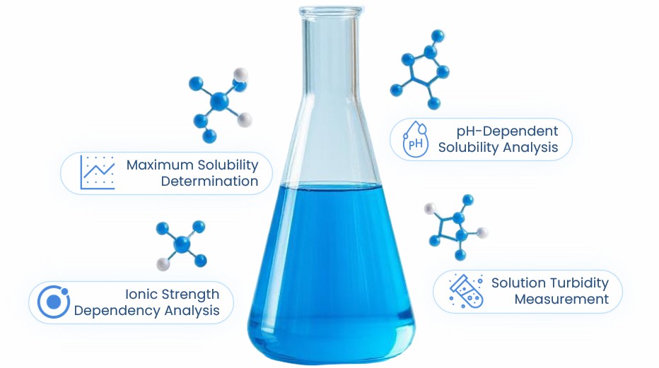 Illusrtration of our solubility and solution behavior analysis services (STEart Original)